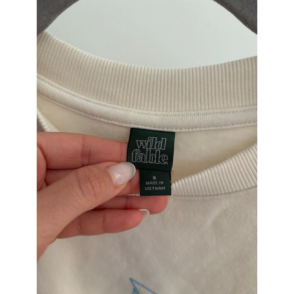 Wild Fable Montauk Sailing Club Graphic Crewneck Sweatshirt Beige Size S NWT - Picture 6 of 11